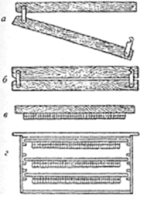 Le schéma des dispositifs pour couver les abeilles