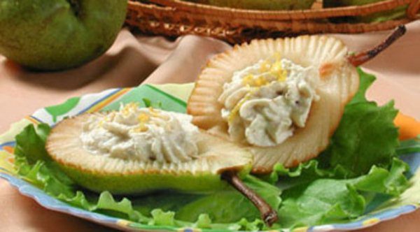 Dessert poire au fromage cottage