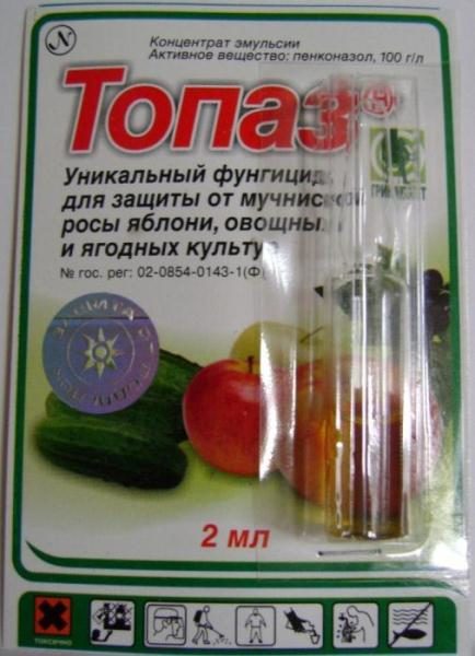 Για την επεξεργασία της επιφάνειας του κήπου, ένα συμπύκνωμα από μια αμπούλα των δύο χιλιοστολίτρων διαλύεται σε μικρή ποσότητα νερού.