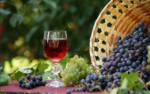 For the preparation of wine ferment suitable grapes of any variety.